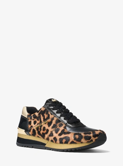 Michael Kors Allie Leopard Calf Hair Sneaker In Natural/black | ModeSens