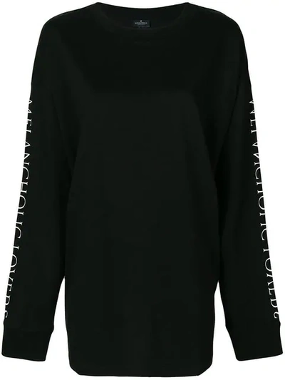 Marcelo Burlon County Of Milan Printed Cotton Jersey Sweater In Black