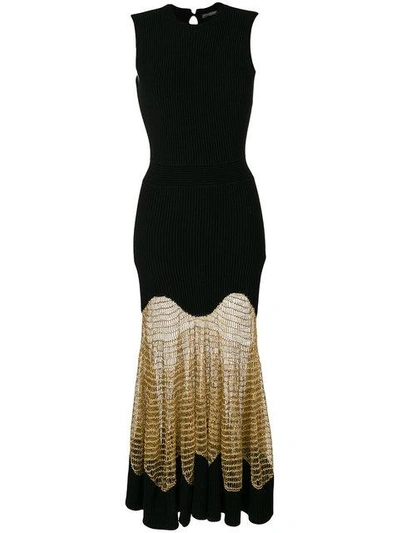 knee length dresses for ladies Bullocks Wilshire Vintage Sheer Metallic Rib Knit Dress – Recess