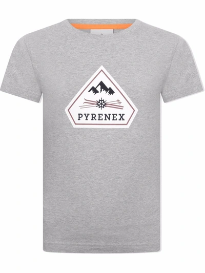 Pyrenex Teen Logo-print Cotton T-shirt In Light Grey