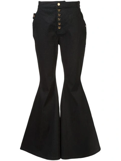 Ellery Flared Slim-fit Trousers In Black