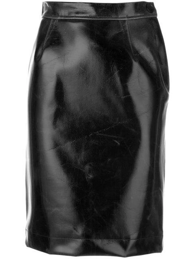Vivienne Westwood Anglomania Creased Pencil Skirt In Black