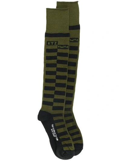 Ktz Box-check Long Socks In Green