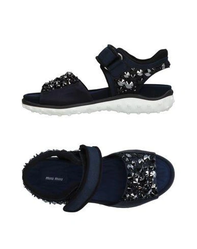 Miu Miu Sandals In Dark Blue