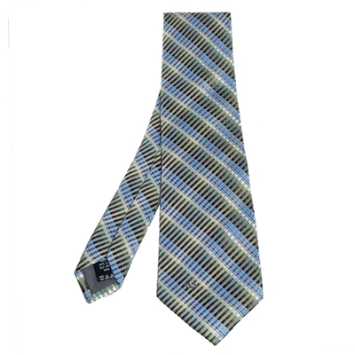 Pre-owned Valentino Garavani Multicolor Striped Jacquard Silk Tie
