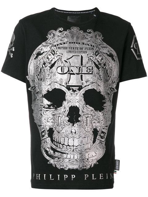 Philipp Plein Silver Skull T-shirt | ModeSens