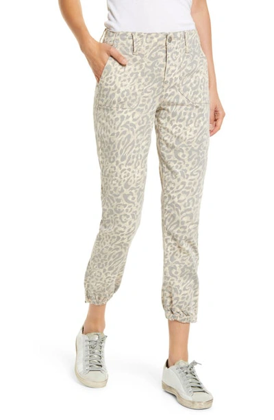 Paige Mayslie Animal Print Stretch Twill Joggers In Nocturnal Leopard