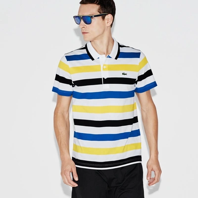 Lacoste Men's Sport Stripe Superlight Tennis Polo Shirt - White/black-jonquille-ink