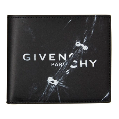 Givenchy Mens Black Slash Ring Logo-print Leather Billfold Wallet In 001-black