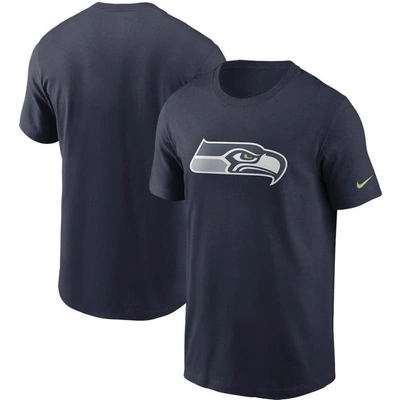 Nike Men's College Navy Seattle Seahawks Primary Logo T-shirt In Blue