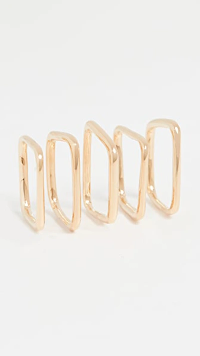 Soko Laini Stacking Rings, Set Of 5 In Gold