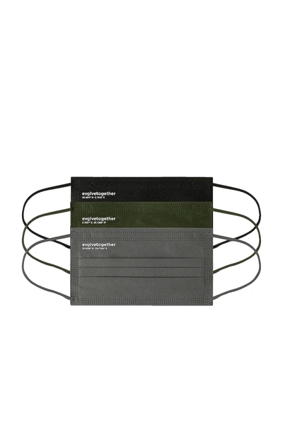 Evolvetogether X Revolve 30 Day Pack Face Masks In Black  Green & Grey
