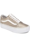 Vans Old Skool Platform Sneaker In Gray Gold/ True White