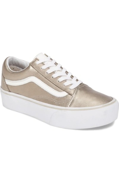 Vans Old Skool Platform Sneaker In Gray Gold/ True White