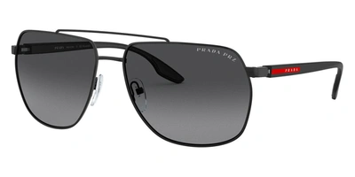 Prada Irregular Polarized Sunglasses, 62mm In Black