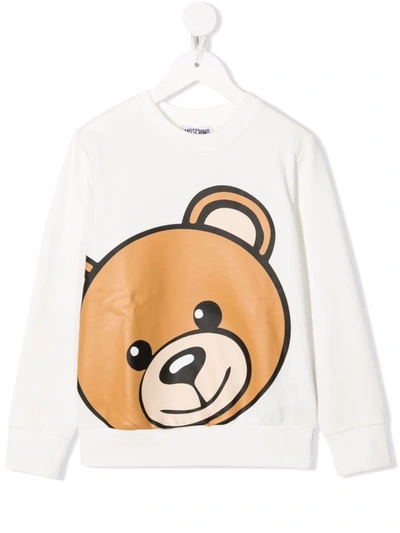 Moschino Kids' Toy Bear Print Sweatshirt In White
