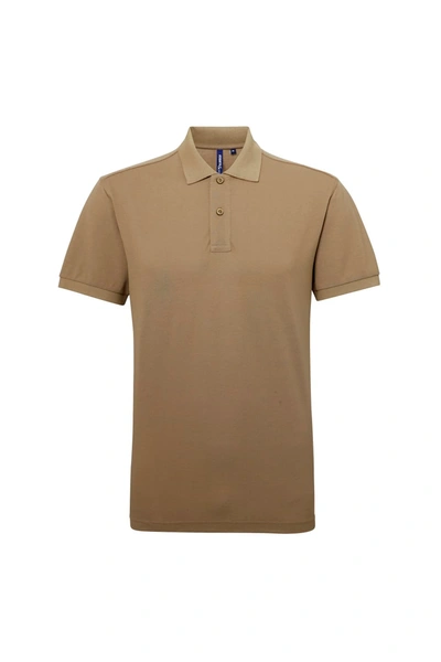 Asquith & Fox Mens Short Sleeve Performance Blend Polo Shirt (khaki) In Brown