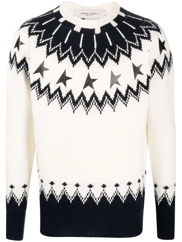 Golden Goose Deidra Patchwork Jacquard Star Logo Sweater In Multi 