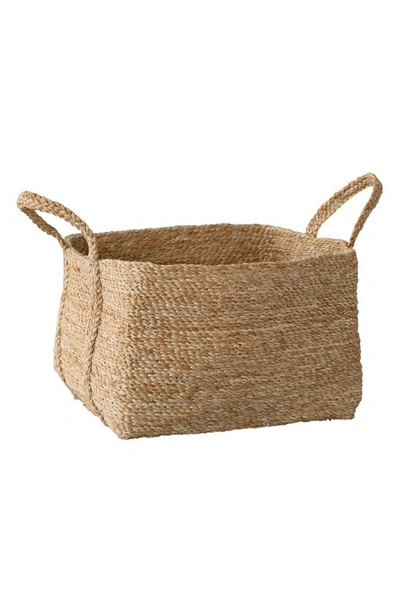 Will And Atlas Square Jute Basket With Handles In Natural
