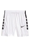 Nike Kids' Dri-fit Elite Athletic Shorts In White/ Black
