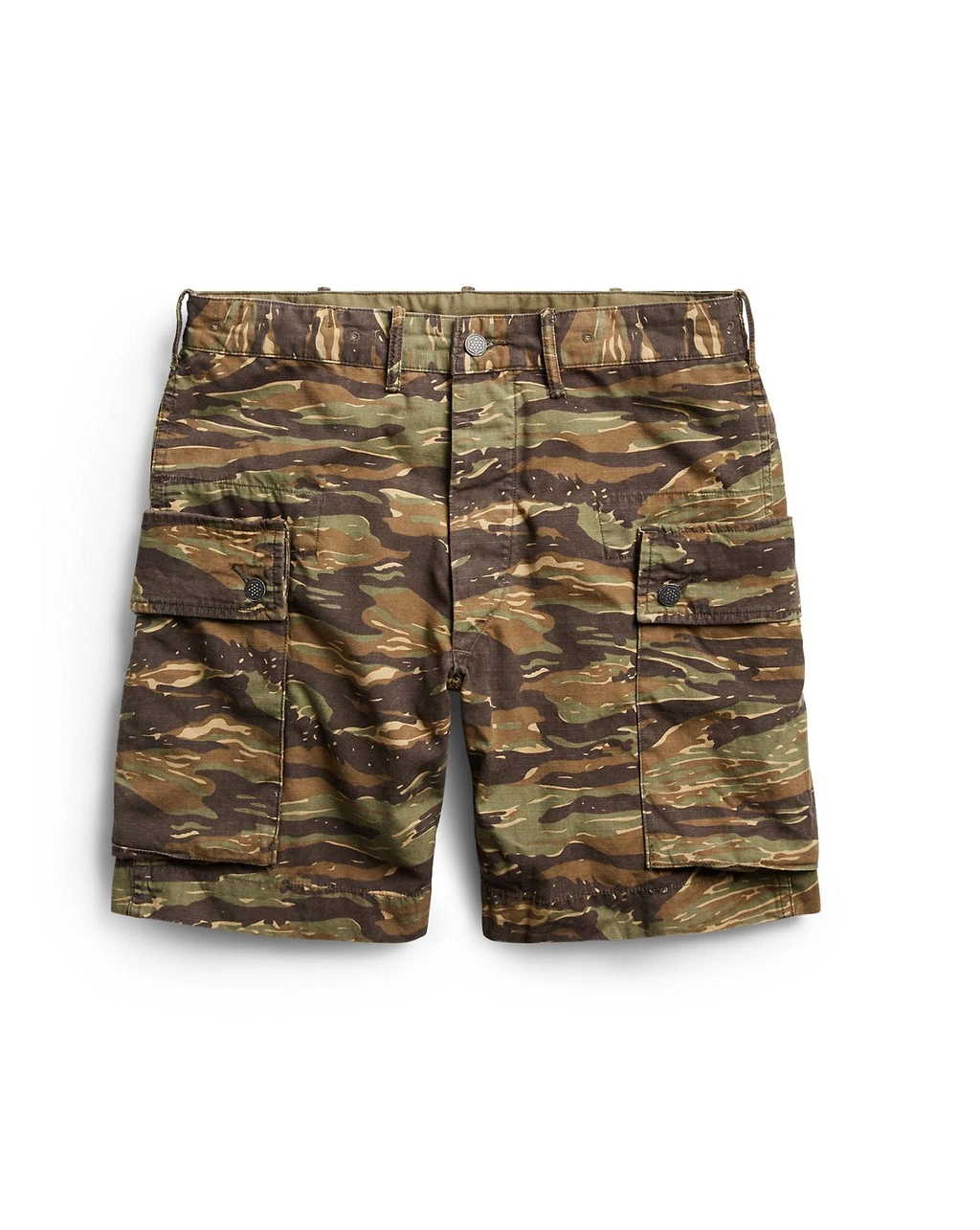 Polo Ralph Lauren Rrl Camo Cotton Cargo Short In Tiger Stripe Camo