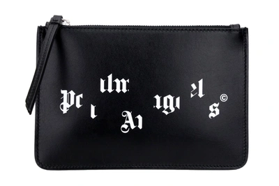 Palm Angels Broken Logo Small Document Case In Black