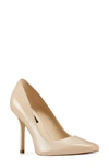 Nine West Arley Pointed Toe Pump In Nude Leather