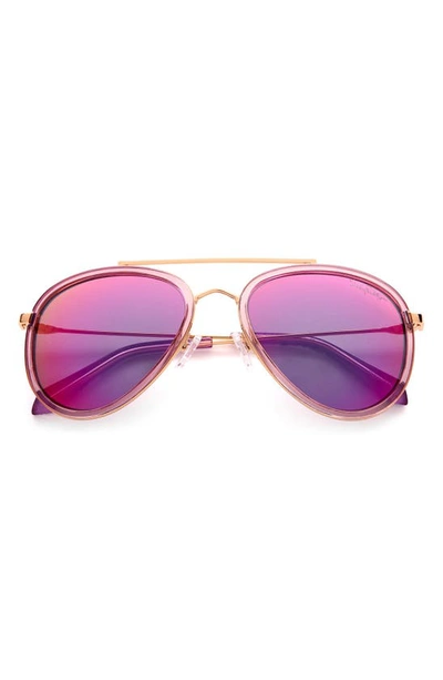 Lilly Pulitzerr Lilly Pulitzer 55mm Aviator Sunglasses In Cyrstal Purple/ Purple