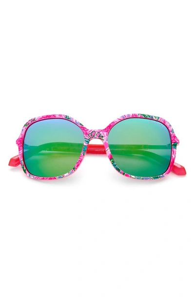 Lilly Pulitzerr Lilly Pulitzer 55mm Oversized Sunglasses In Pink/ Green