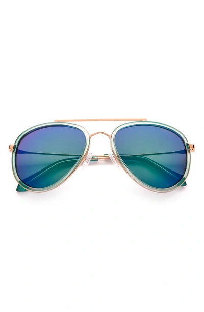 Lilly Pulitzerr Lilly Pulitzer 55mm Aviator Sunglasses In Crystal Turquoise