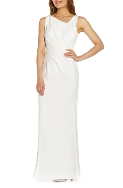 Adrianna Papell Embellished Crepe Evening Gown In Ivory