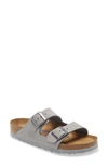 Birkenstock Arizona Soft Slide Sandal In Dove Gray