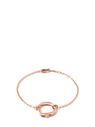 Repossi Antifer 18ct Rose-gold And 0.20ct White Diamond Bracelet In Pink Gold