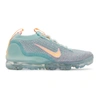 Nike Tricolor Air Vapormax 2021 Flyknit Sneakers In Light Dew/white/lt Arctic Pink