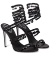 René Caovilla Womens Black Chandelier 105 Crystal-embellished Leather Heeled Courts Eur 36 / 3 Uk
