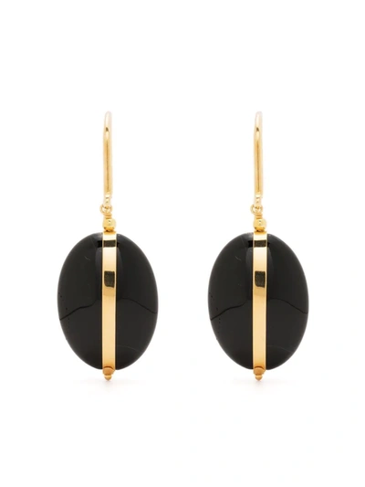 Isabel Marant Agate Stone Earrings In Black