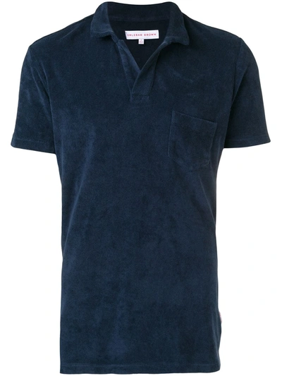 Orlebar Brown Towelling Resort Polo Shirt In Blue