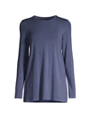 Eileen Fisher Crewneck Long Sleeve Tunic In Ocean