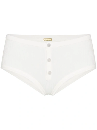 Dodo Bar Or Emily Ribbed-knit Briefs In Weiss