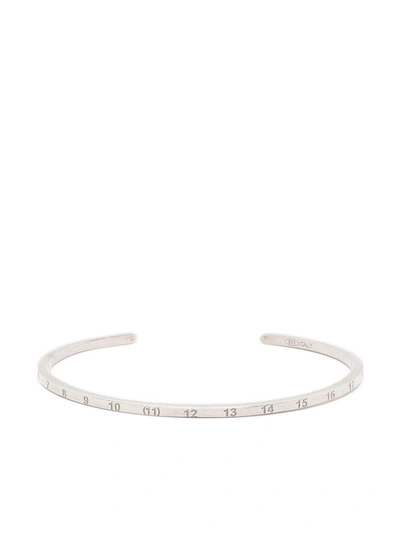 Maison Margiela Numbers-engraved Cuff Bracelet In Metallic