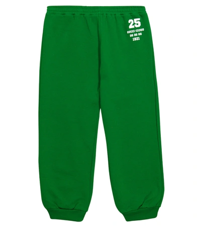 Gucci Kids' Number Logo-print Track Trousers In Green
