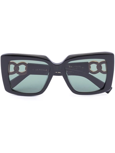Balmain Eyewear La Royale Square-frame Sunglasses In 黑色