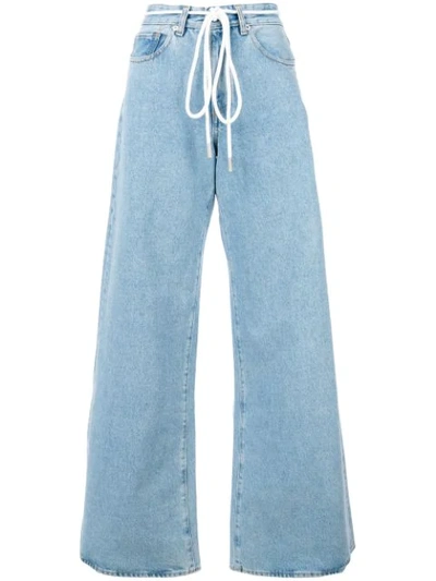 Off-white High-rise Wide-leg Jeans In Blue