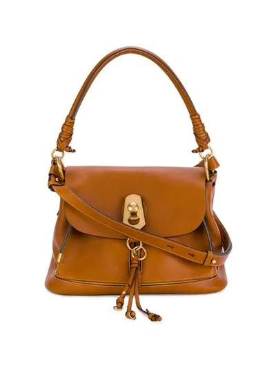 Chloé Owen Leather Shoulder Bag In Brown