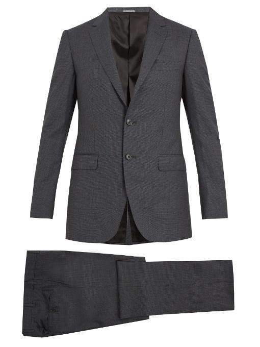 Lanvin Attitude-fit Single-breasted Checked Wool Suit In Colour: Tonal ...