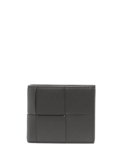 Bottega Veneta Interwoven-design Folded Wallet In Grey
