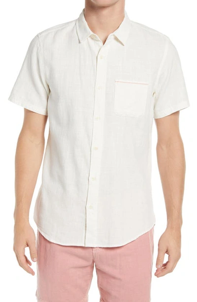 Marine Layer Lance Short Sleeve Button-up Shirt In Natural