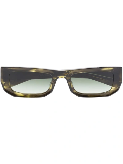 Flatlist Bricktop Rectangular Sunglasses In Green