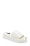 Dkny Women's Laren Platform Slide Sandals In White