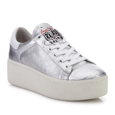Ash Cult Metallic Leather Platform Sneakers In Silver | ModeSens